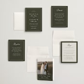 "refined" - Wedding Invitations in Deep Olive by Nicole Walsh - Invitation Suite
