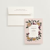 "Wild Peonies" - Wedding Invitations in Blush by Cindy Reynolds - Invitation with Envelope