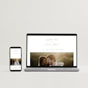 "Luxe script" - Wedding Invitations in Pearl by Hooray Creative - FREE Wedding Website