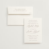 "Luxe script" - Wedding Invitations in Pearl by Hooray Creative - Invitation with Envelope