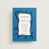 "Swirl Frame" - Wedding Invitations in Cobalt by mo kelley - Front