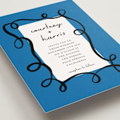 "Swirl Frame" - Wedding Invitations in Cobalt by mo kelley - Detail