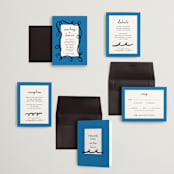 "Swirl Frame" - Wedding Invitations in Cobalt by mo kelley - Invitation Suite
