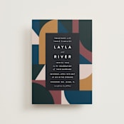 "Abstract Jewels" - Wedding Invitations in Noir by Maria Alou - Front