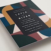 "Abstract Jewels" - Wedding Invitations in Noir by Maria Alou - Detail