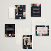 "Abstract Jewels" - Wedding Invitations in Noir by Maria Alou - Invitation Suite