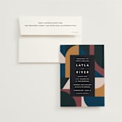 "Abstract Jewels" - Wedding Invitations in Noir by Maria Alou - Invitation with Envelope