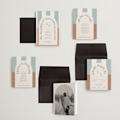 "Trois" - Wedding Invitations in Almond by Blustery August - Invitation Suite