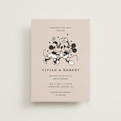 "Disney's Retro Mickey Mouse and Minnie Mouse" - Wedding Invitations in Retro by Sumak Studio - Front