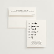 "Key Ingredients" - Wedding Invitations in Cotton by Christie Garcia - Invitation with Envelope
