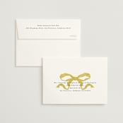 "Antique Ribbon" - Wedding Invitations in Citrine by Olivia Kanaley Inman - FREE Recipient Addressing