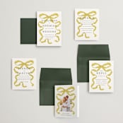 "Antique Ribbon" - Wedding Invitations in Citrine by Olivia Kanaley Inman - Invitation Suite
