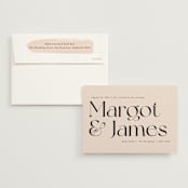 "SoHo" - Wedding Invitations in Blush by Hudson meet Rose - Invitation with Envelope