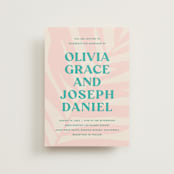 "The Palm" - Wedding Invitations in Flamingo by Pixel and Hank - Front