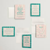 "The Palm" - Wedding Invitations in Flamingo by Pixel and Hank - Invitation Suite