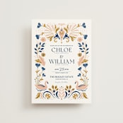 "modern folk" - Wedding Invitations in Blush by GeekInk Design - Front
