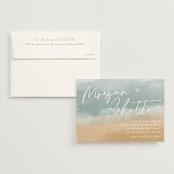 "Seaside" - Wedding Invitations in Seaglass by Rebecca Durflinger - Invitation with Envelope