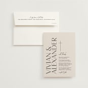 "Ascent" - Wedding Invitations in Ecru by Erica Krystek - Invitation with Envelope