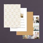 "Ornate Monogram" - Wedding Invitations in Faux Gold by Kristen Smith - Back of Card Options