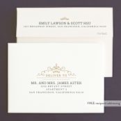 "Ornate Monogram" - Wedding Invitations in Faux Gold by Kristen Smith - FREE Recipient Addressing