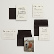 "Modern Monogram" - Wedding Invitations in Latte by Jackie Crawford - Invitation Suite