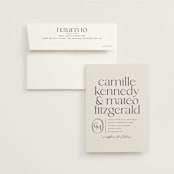 "Modern Monogram" - Wedding Invitations in Latte by Jackie Crawford - Invitation with Envelope