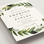 "Vines of Green" - Wedding Invitations in Fern by Susan Moyal - Detail