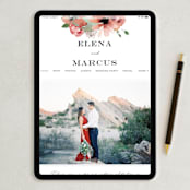 "Cascading Florals" - Wedding Invitations in Rouge by Leah Bisch - FREE Wedding Website