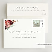 "Cascading Florals" - Wedding Invitations in Rouge by Leah Bisch - FREE Recipient Addressing