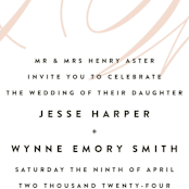 "Twirl Monogram A" - Wedding Invitations in Blush by Ariel Rutland - Detail