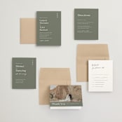 "Modern Bookmark" - Wedding Invitations in Cactus by Jill Means - Invitation Suite