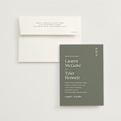 "Modern Bookmark" - Wedding Invitations in Cactus by Jill Means - Invitation with Envelope
