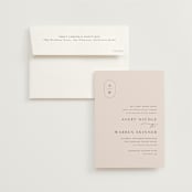 "Everlasting" - Wedding Invitations in Latte by Jennifer Postorino - Invitation with Envelope