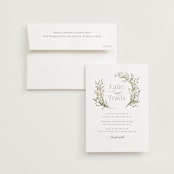 "delicate buds" - Wedding Invitations in Olive by Jennifer Wick - Invitation with Envelope