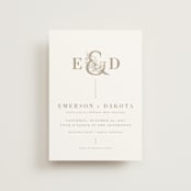 "Floral Ampersand Monogram" - Wedding Invitations in Toffee by Amanda Day - Front