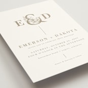"Floral Ampersand Monogram" - Wedding Invitations in Toffee by Amanda Day - Detail