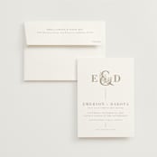 "Floral Ampersand Monogram" - Wedding Invitations in Toffee by Amanda Day - Invitation with Envelope