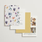 "Cheerful Bouquet" - Wedding Invitations in Chardonnay by Lori Wemple - Back of Card Options