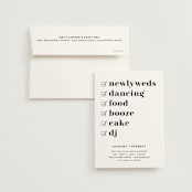 "Key Ingredients" - Wedding Invitations in Cotton by Christie Garcia - Invitation with Envelope