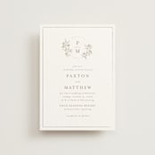 "Monogrammed" - Wedding Invitations in Taupe by Chris Griffith - Front