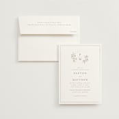 "Monogrammed" - Wedding Invitations in Taupe by Chris Griffith - Invitation with Envelope