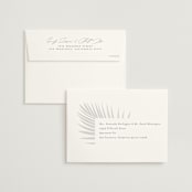 "Faded Palm" - Wedding Invitations in Mist by Lauren Chism - FREE Recipient Addressing