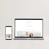"The Hudson" - Wedding Invitations in Latte by Kristie Kern - FREE Wedding Website