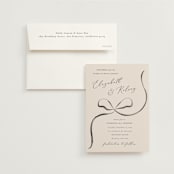 "Bow" - Wedding Invitations in Tuxedo by Corinne Malesic - Invitation with Envelope