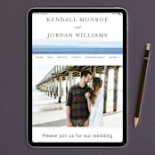 "Watercolour Stripe" - Wedding Invitations in Azure by Bethan - FREE Wedding Website