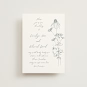 "Sketched Florals" - Wedding Invitations in Storm by Baumbirdy - Front