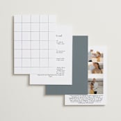 "Sketched Florals" - Wedding Invitations in Storm by Baumbirdy - Back of Card Options