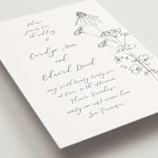 "Sketched Florals" - Wedding Invitations in Storm by Baumbirdy - Detail
