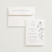 "Sketched Florals" - Wedding Invitations in Storm by Baumbirdy - Invitation with Envelope