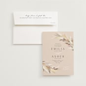 "Bohemian Pampas" - Wedding Invitations in Sand by Kaydi Bishop - Invitation with Envelope